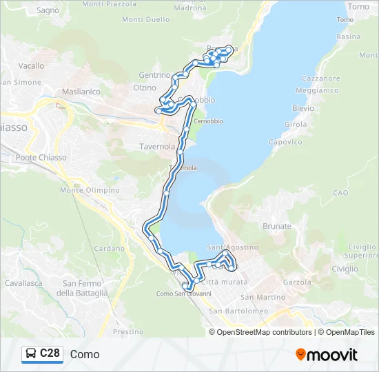 C28 Bus Line Map