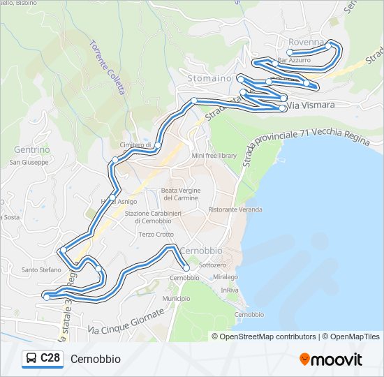 C28 bus Line Map