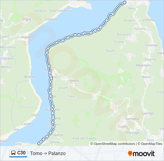 C30 bus Line Map