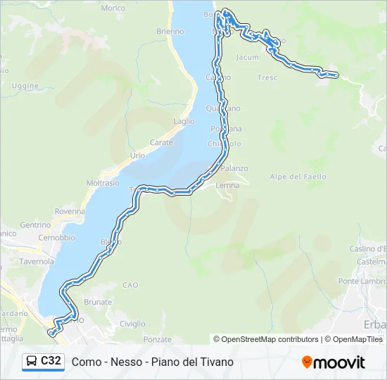 C32 Bus Line Map