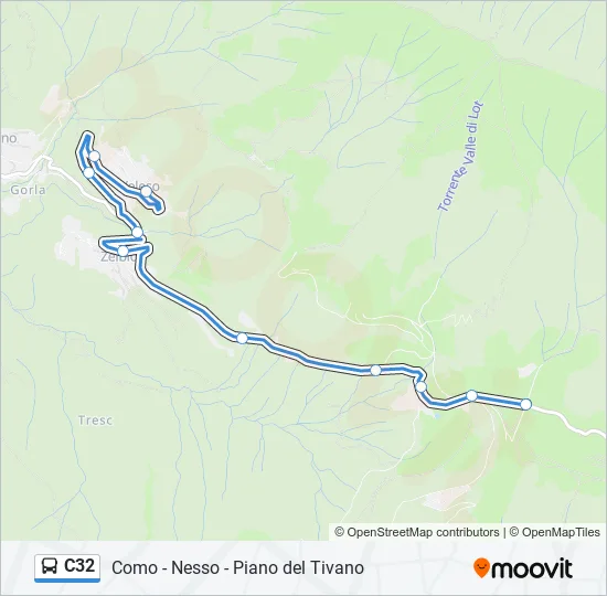 C32 Bus Line Map