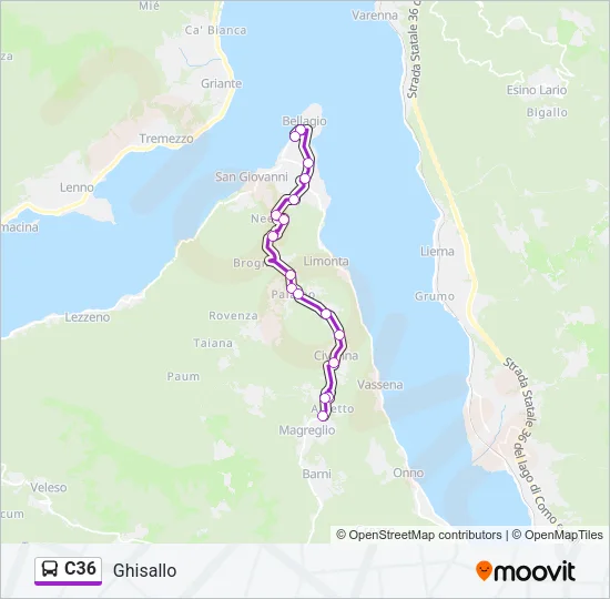 C36 Bus Line Map