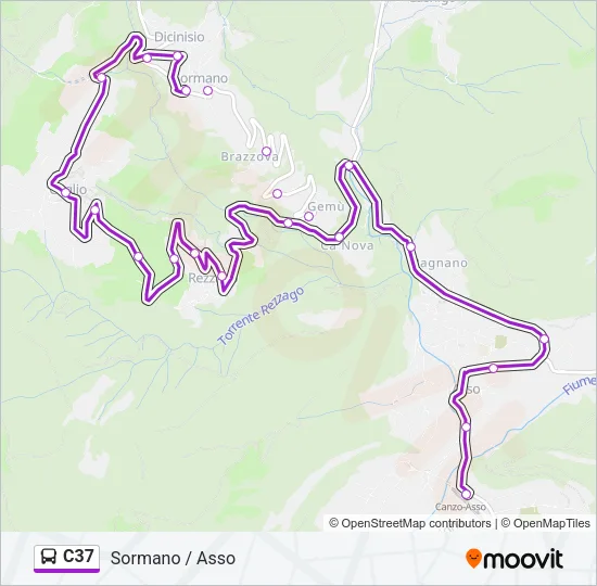 C37 Bus Line Map