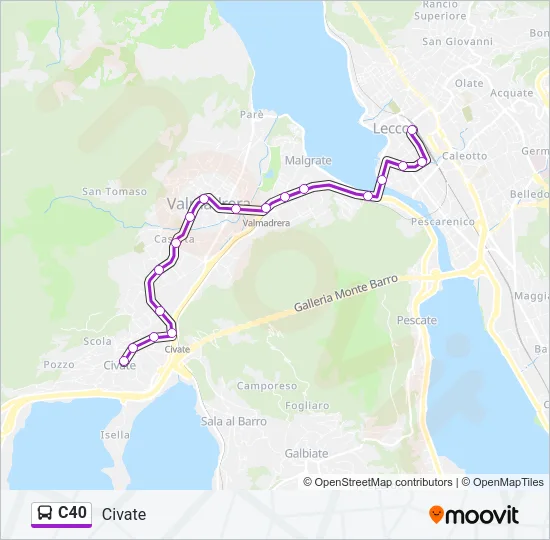 C40 Bus Line Map