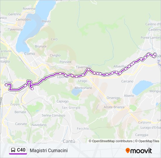 C40 bus Line Map