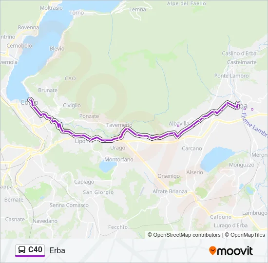 C40 Bus Line Map