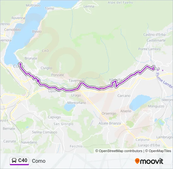 C40 Bus Line Map