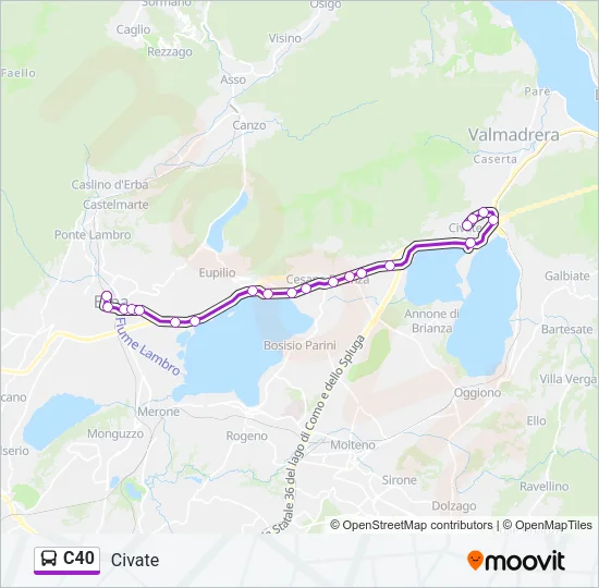 C40 Bus Line Map