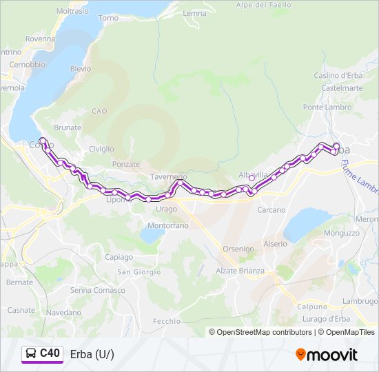 C40 bus Line Map