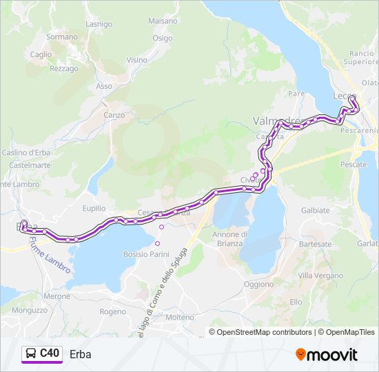 C40 bus Line Map