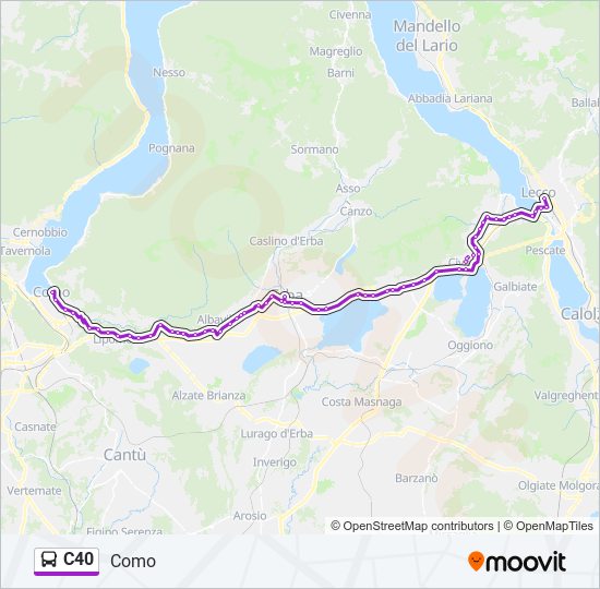 C40 bus Line Map