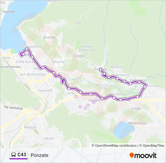 C43 Bus Line Map