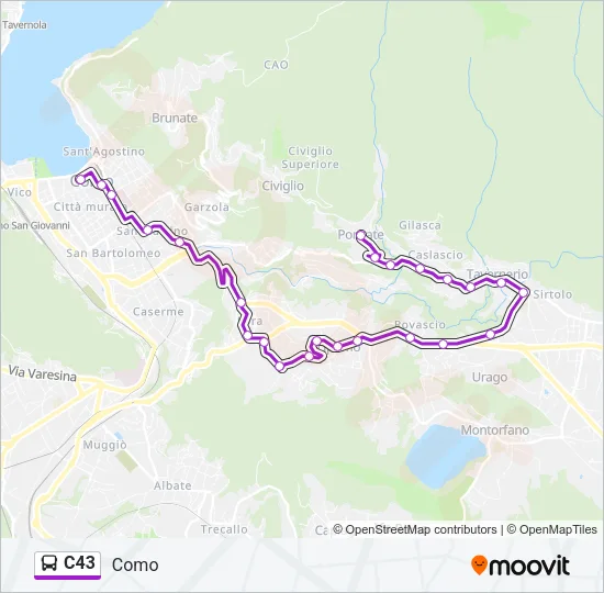 C43 Bus Line Map