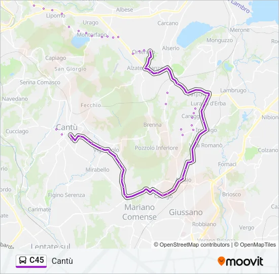 C45 Bus Line Map