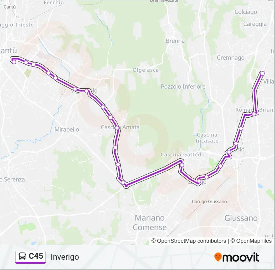 C45 Bus Line Map