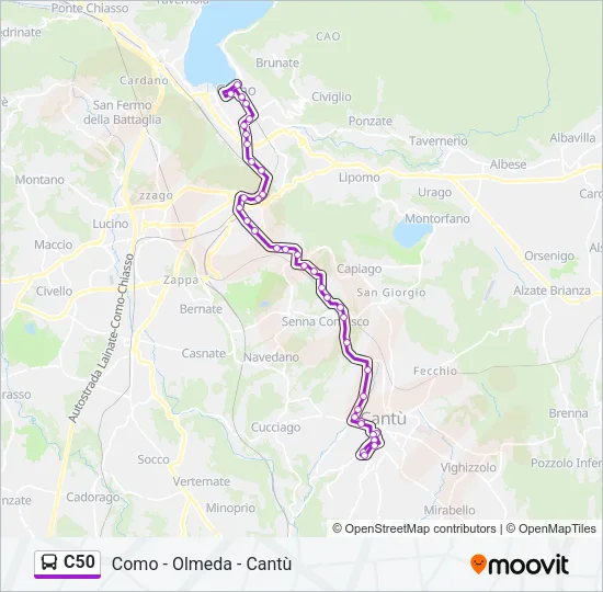 C50 Bus Line Map
