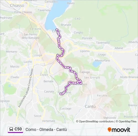 C50 Bus Line Map