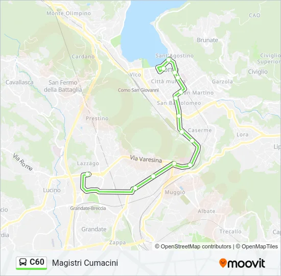 C60 Bus Line Map