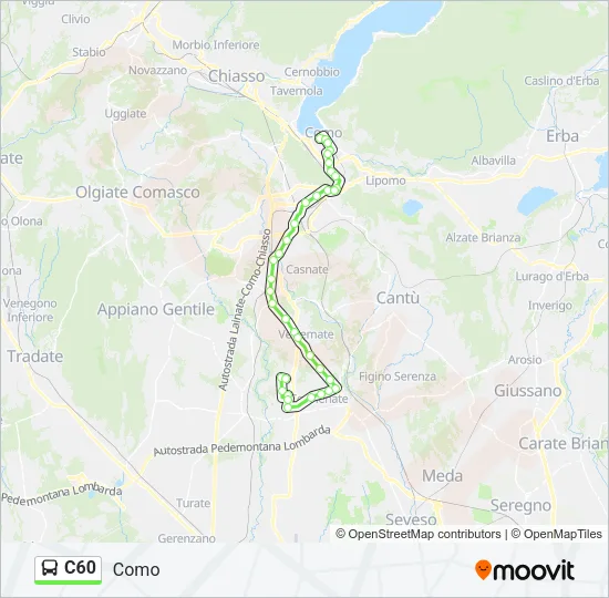C60 Bus Line Map