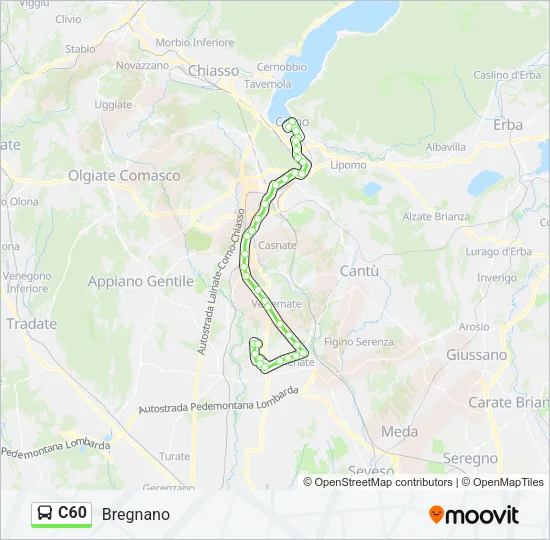 C60 Bus Line Map