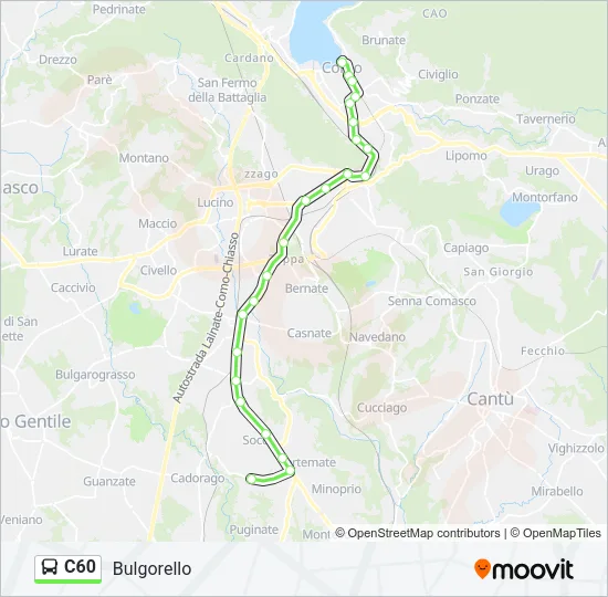 C60 Bus Line Map