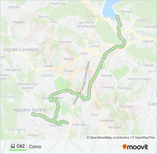 C62 Bus Line Map
