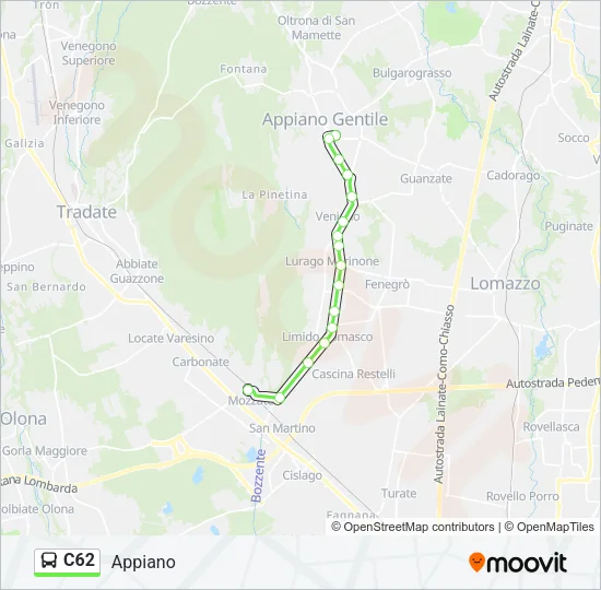 C62 Bus Line Map