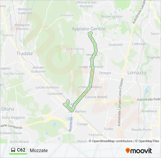C62 Bus Line Map