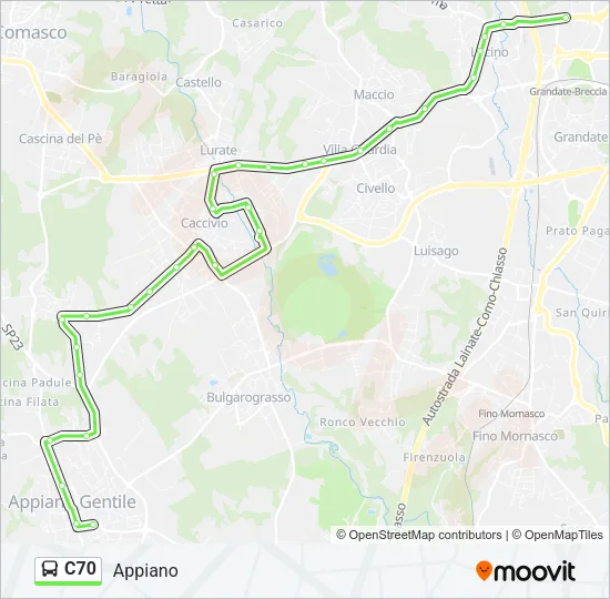 C70 Bus Line Map