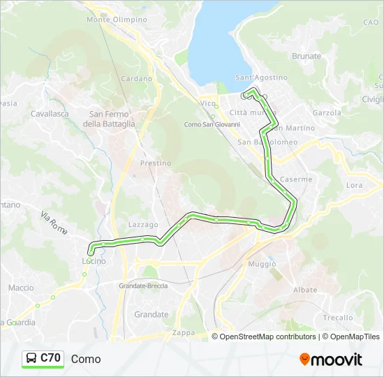 C70 Bus Line Map
