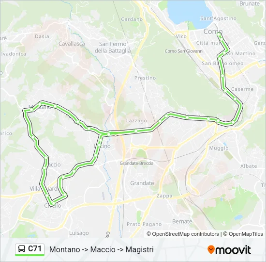 C71 Bus Line Map