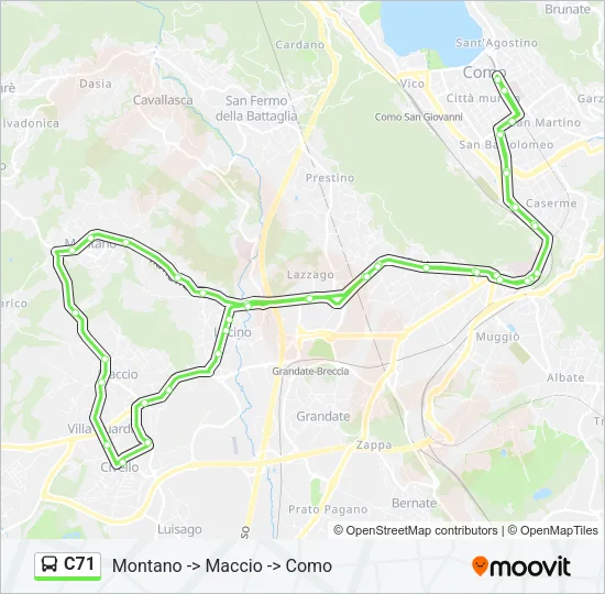 C71 Bus Line Map