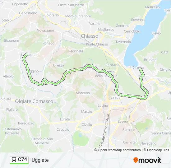 C74 Bus Line Map