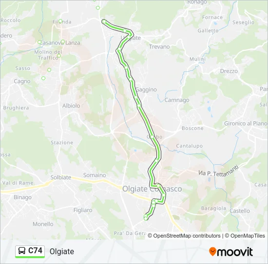 C74 Bus Line Map