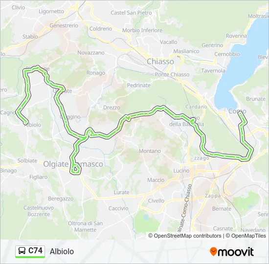 C74 Bus Line Map