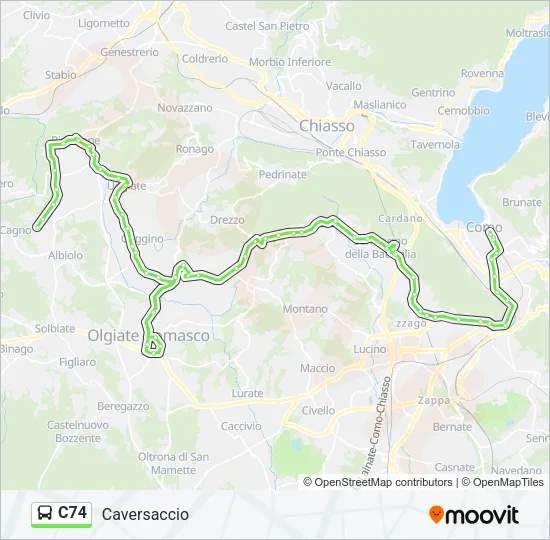 C74 Bus Line Map