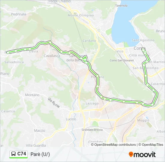 C74 Bus Line Map