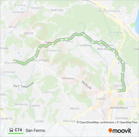 C74 Bus Line Map