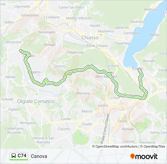 C74 Bus Line Map