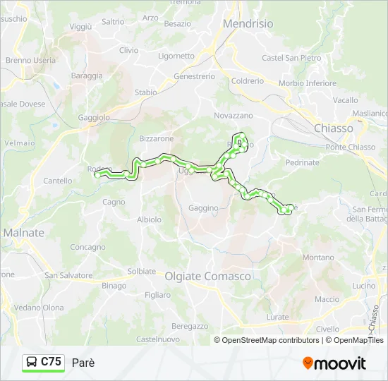C75 Bus Line Map