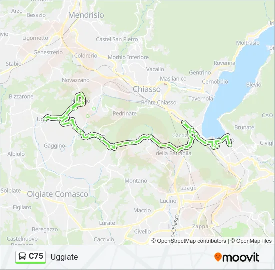 C75 Bus Line Map