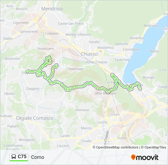 C75 Bus Line Map