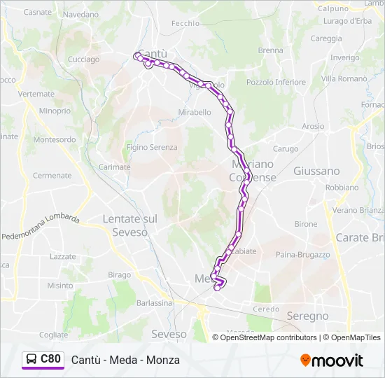 C80 Bus Line Map