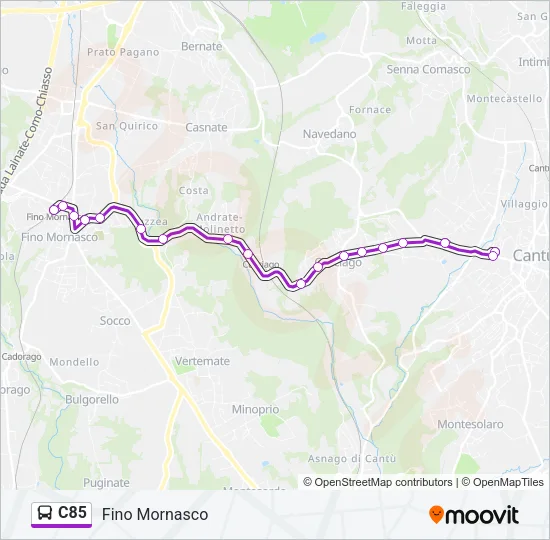 C85 Bus Line Map