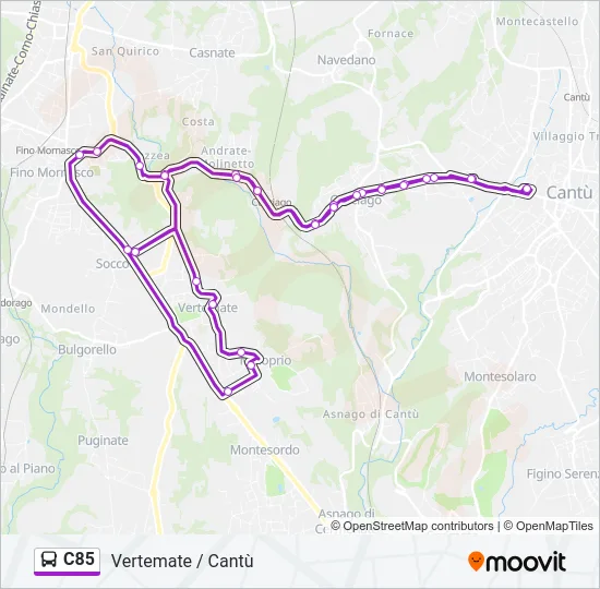C85 Bus Line Map