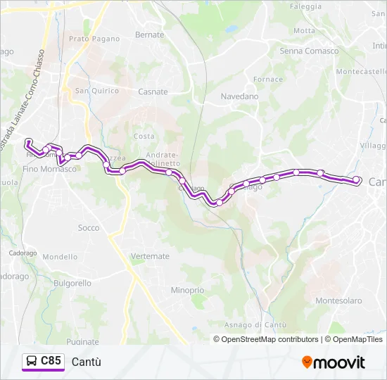C85 Bus Line Map