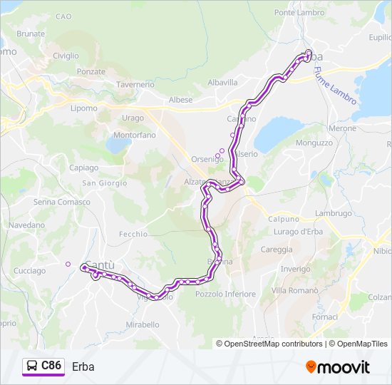 C86 bus Line Map