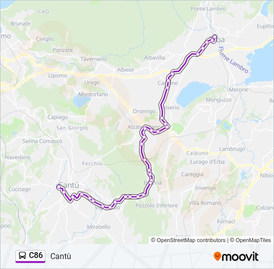 C86 bus Line Map