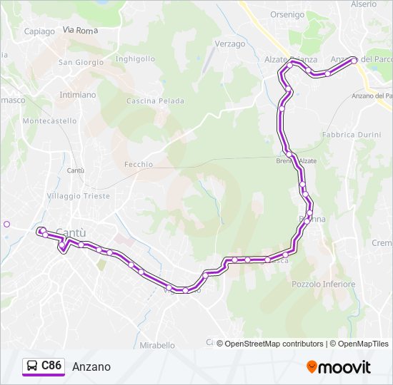 C86 bus Line Map