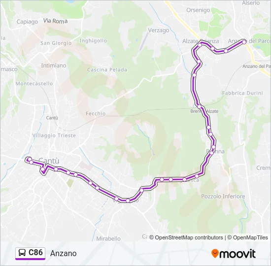 C86 Bus Line Map